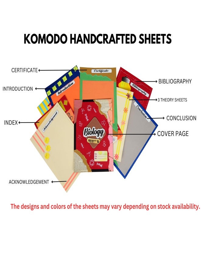 KOMODO CRAFT KOMODO Handcrafted Project Sheets/Biology/Ideal For School Project no 21 x 29 cm 180 gsm A4 paper - Image 3